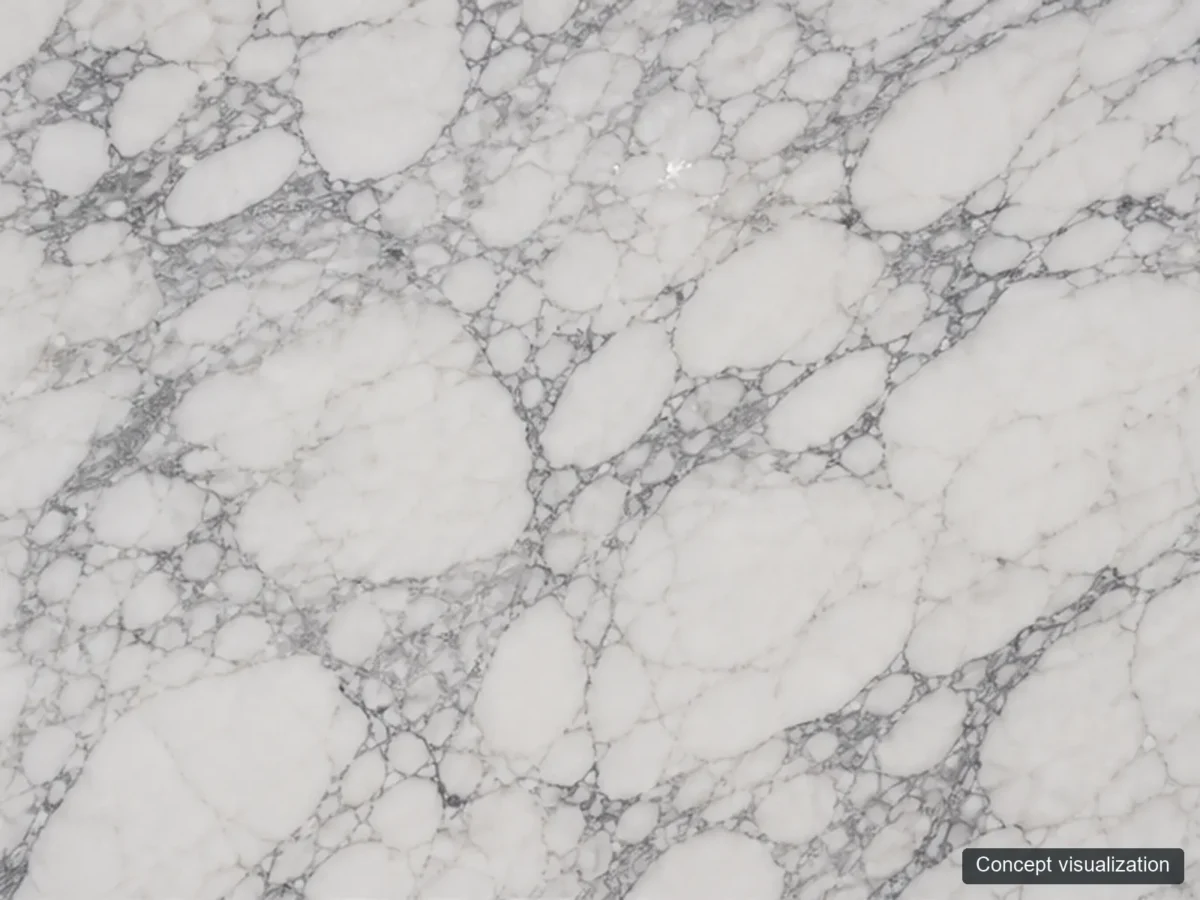 Arabescato Corchia surface reference concept visualization; not current inventory or a selected lot.