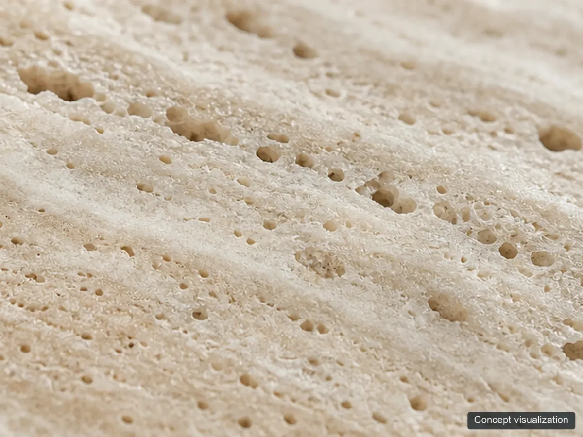 Classic Roman Travertine detail reference concept visualization; not current inventory or a selected lot.