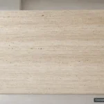 Classic Roman Travertine full-slab reference concept visualization; not current inventory or a selected lot.