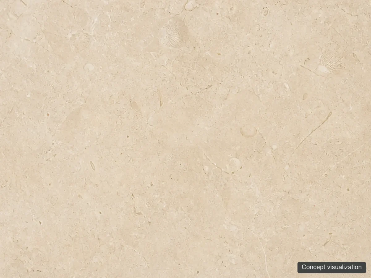 Crema Marfil surface reference concept visualization; not current inventory or a selected lot.
