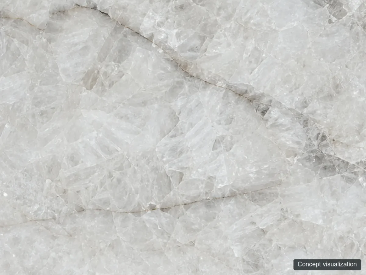 Cristallo surface reference concept visualization; not current inventory or a selected lot.
