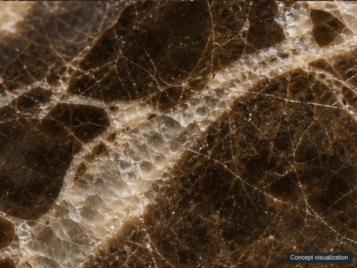 Dark Emperador detail reference concept visualization; not current inventory or a selected lot.