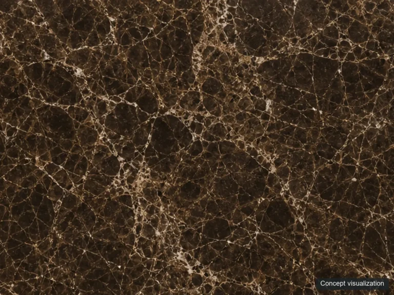 Dark Emperador surface reference concept visualization; not current inventory or a selected lot.