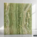 Green Onyx full-slab reference concept visualization; not current inventory or a selected lot.