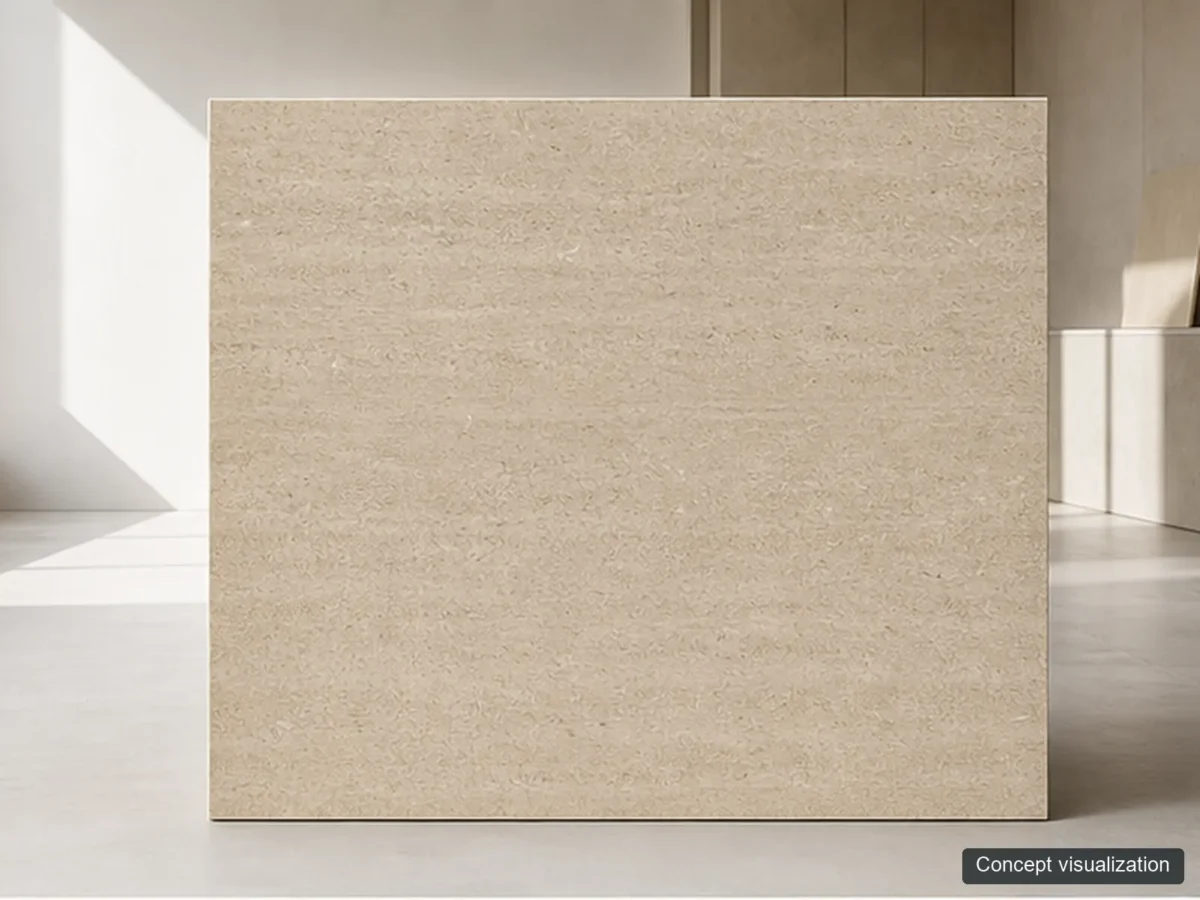 Moca Creme full-slab reference concept visualization; not current inventory or a selected lot.