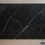 Nero Marquina full-slab reference concept visualization; not current inventory or a selected lot.