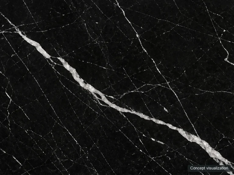 Nero Marquina surface reference concept visualization; not current inventory or a selected lot.