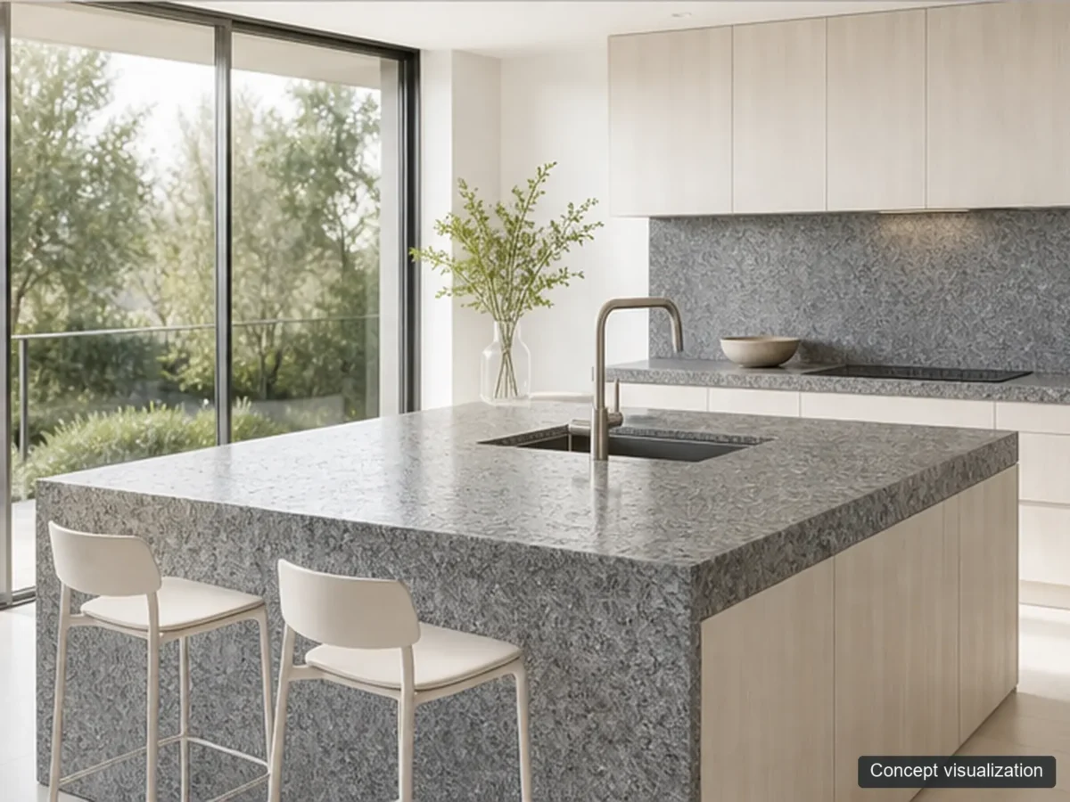 Steel Grey application reference concept visualization; not current inventory or a selected lot.
