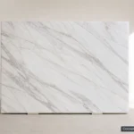 Volakas full-slab reference concept visualization; not current inventory or a selected lot.